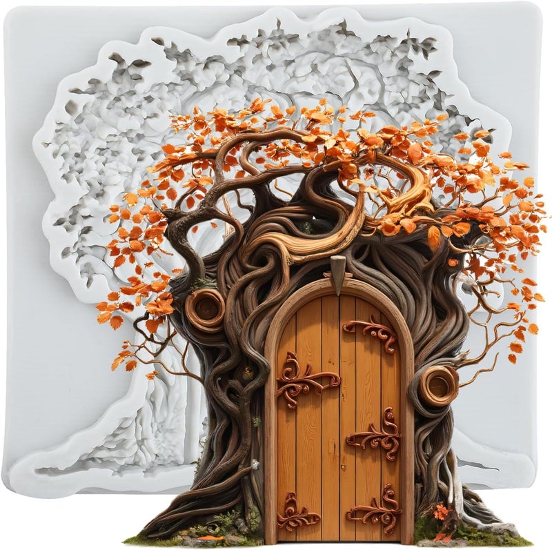 TAOXIBEI Tree House Silicone Mold Tree House Polymer Clay Molds for DIY Crafts Epoxy Resin Casting Air Dry Polymer Clay Plaster Jewelry Making - Image 1